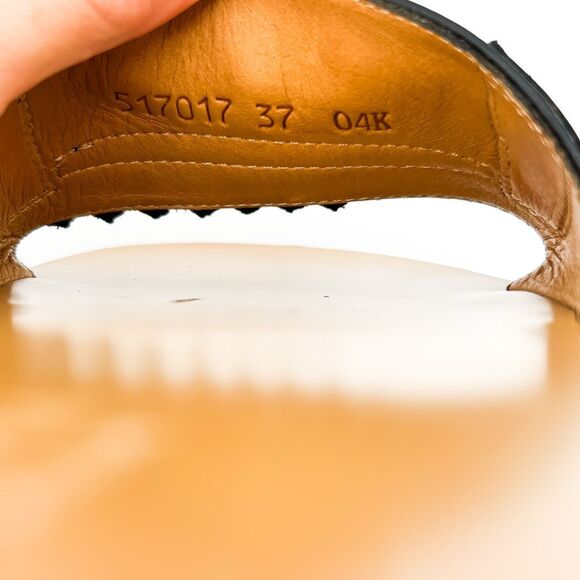 Gucci Varadero Fringe Sandals Horsebit Slides Black Size 37, 7 - Picture 13 of 15